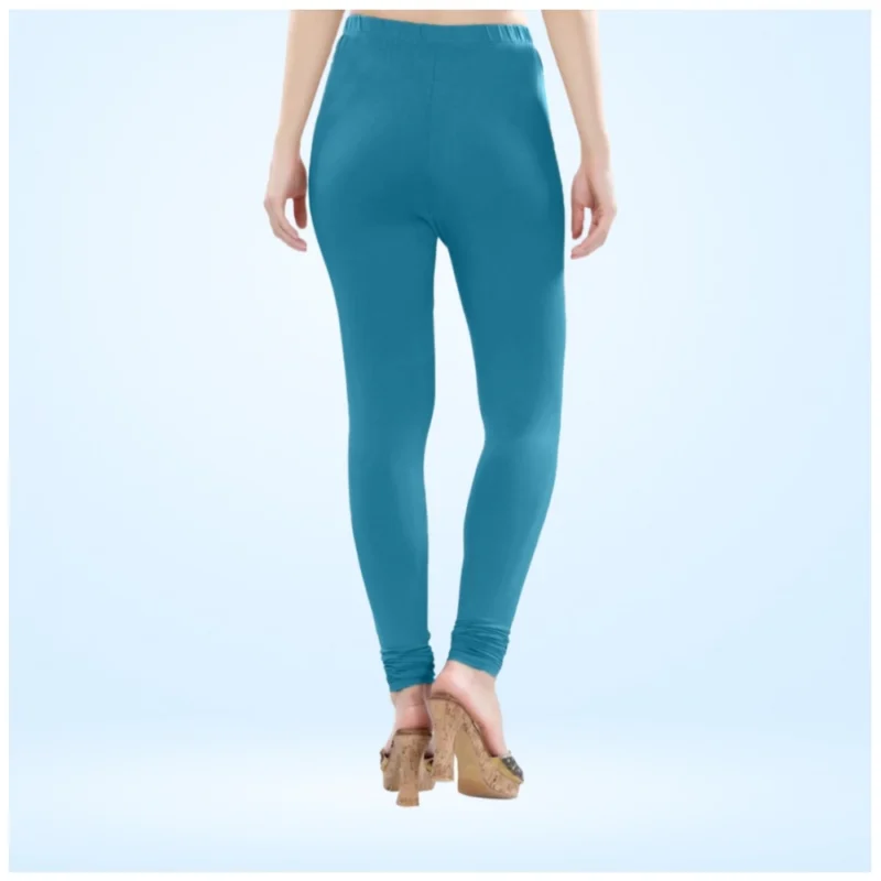 Generic Women's Cotton Blended Solid Churidar leggings (Blue) - Image 3