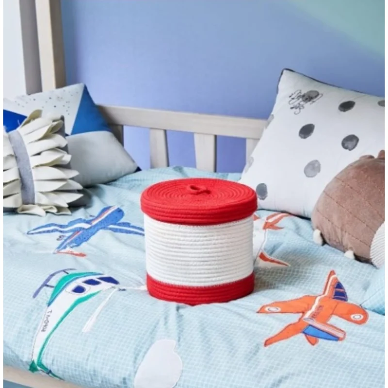 Generic Cotton Basket Pack of 1 Storage Basket For Clothes (Red) - Image 2
