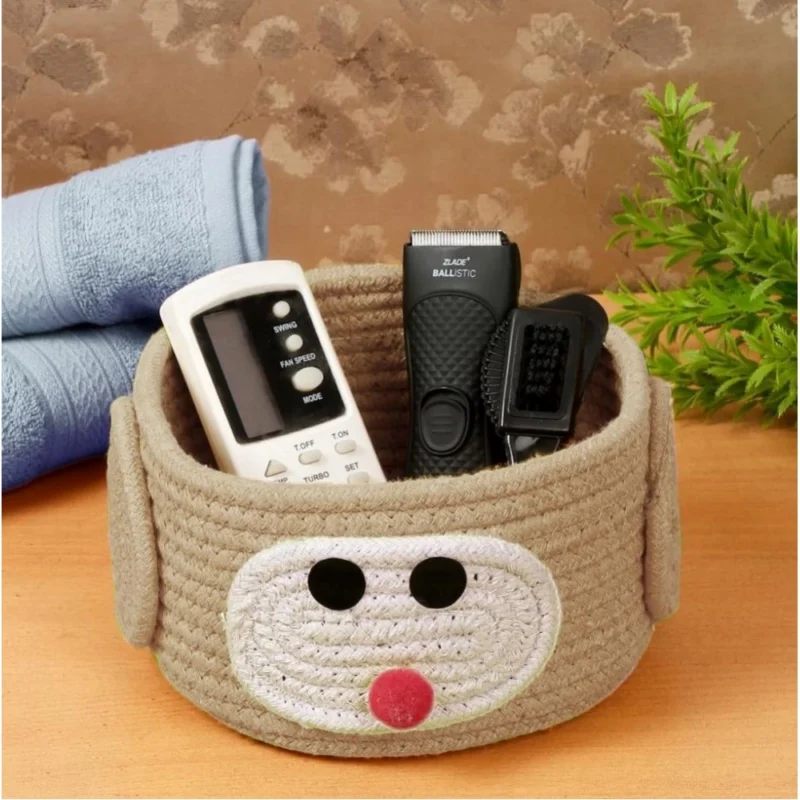 Generic Cotton Pen Holder Inch Pack of 1 Storage Basket For Clothes (Beige) - Image 3