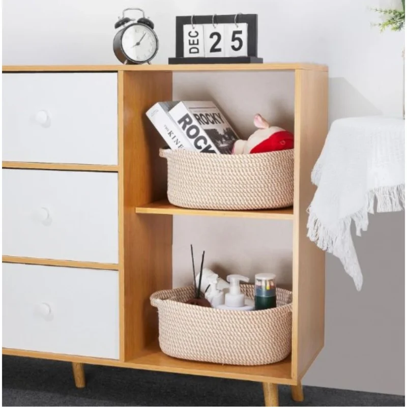 Generic Cotton 2 Pcs Oval Basket Storage Basket For Clothes (Beige) - Image 3