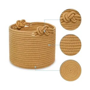 Generic Cotton Brown Basket Inch Pack of 1 Storage Basket For Clothes (Brown)