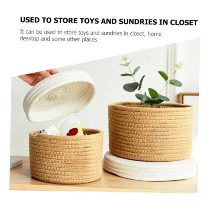 Generic Cotton Box White Lid Inch Pack of 1 Storage Basket For Clothes (Brown) - Image 2