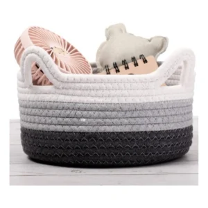 Generic Cotton Cat Basket Inch Pack of 1 Storage Basket For Clothes (Multicolor)
