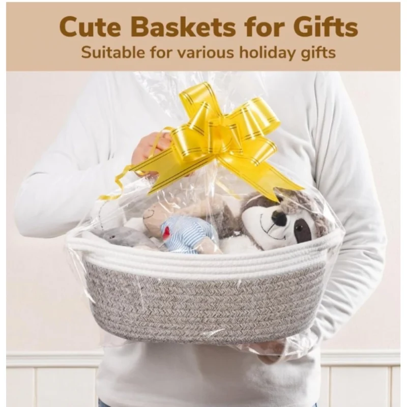 Generic Cotton Baby Gift Basket Inch Pack of 1 Storage Basket For Clothes (White) - Image 3