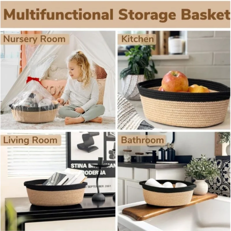 Generic Cotton Baby Gift Basket Pack of 1 Storage Basket For Clothes (Beige) - Image 3