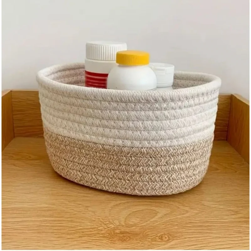 Generic Cotton Bathroom Storage Basket Pack of 1 Storage Basket For Clothes (White) - Image 3
