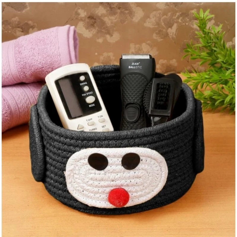 Generic Cotton Pen Holder Pack of 1 Storage Basket For Clothes (Black) - Image 3
