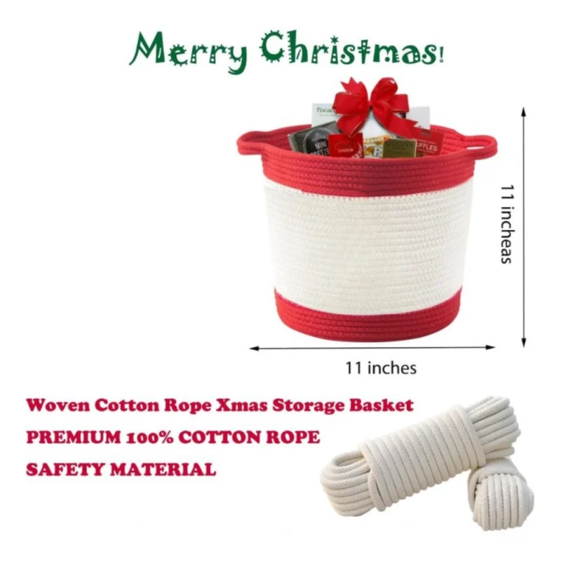 Generic Cotton Basket Pack of 1 Storage Basket For Clothes (Red) - Image 3