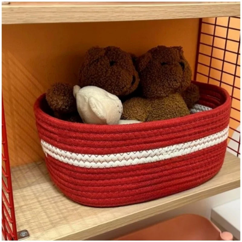 Generic Cotton Basket Inch Pack of 1 Storage Basket For Clothes (Red) - Image 2