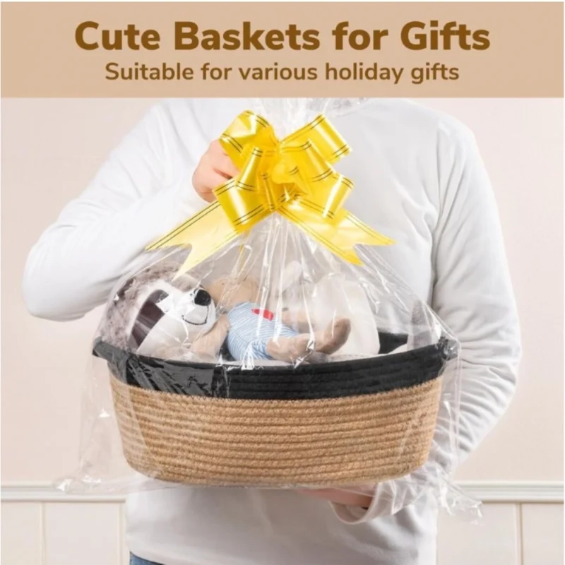 Generic Cotton Baby Gift Basket Pack of 1 Storage Basket For Clothes (Beige) - Image 2