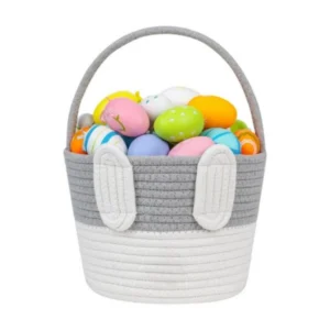 Generic Cotton Toy Bucket Pack of 1 Storage Basket For Clothes (Grey)