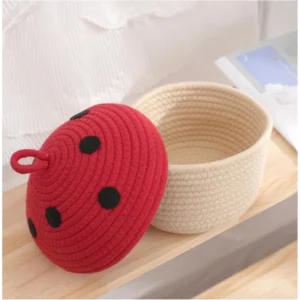 Generic Cotton Box Red lid Pack of 1 Storage Basket For Clothes (White)