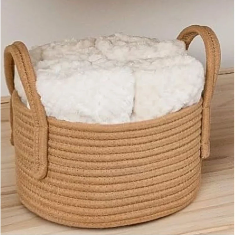 Generic Cotton Basket Inch Pack of 1 Storage Basket For Clothes (Beige) - Image 2
