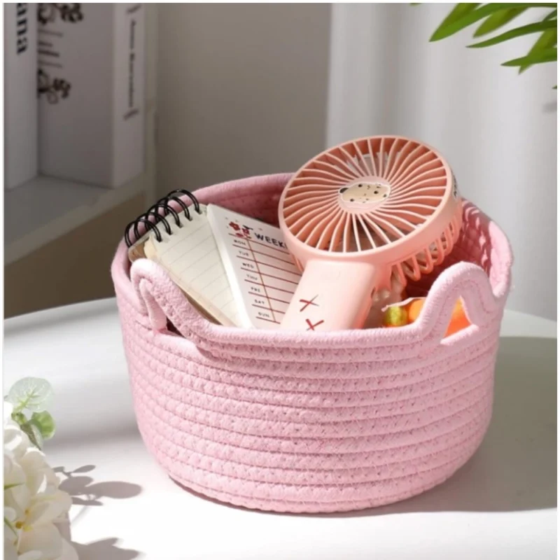 Generic Cotton Cat Basket Inch Pack of 1 Storage Basket For Clothes (Pink) - Image 2