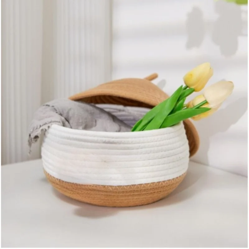 Generic Cotton Gudda Pack of 1 Storage Basket For Clothes (White) - Image 2