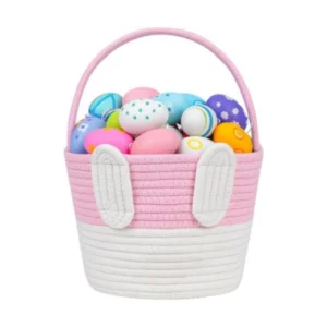 Generic Cotton Toys Bucket Pack of 1 Storage Basket For Clothes (Pink)
