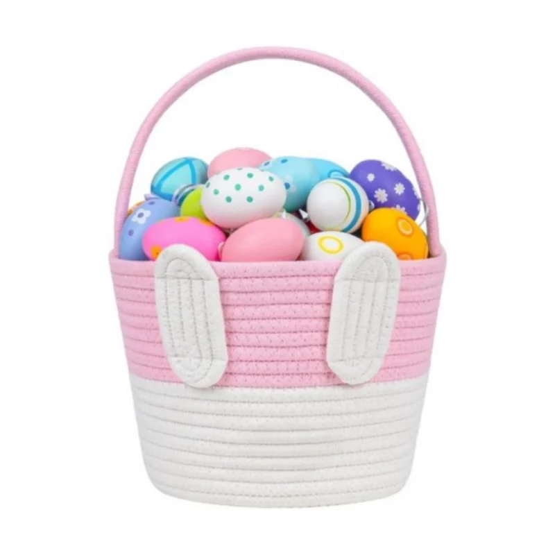 Generic Cotton Toys Bucket Pack of 1 Storage Basket For Clothes (Pink)
