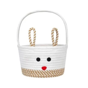 Generic Cotton Toy Bucket Pack of 1 Storage Basket For Clothes (Beige)