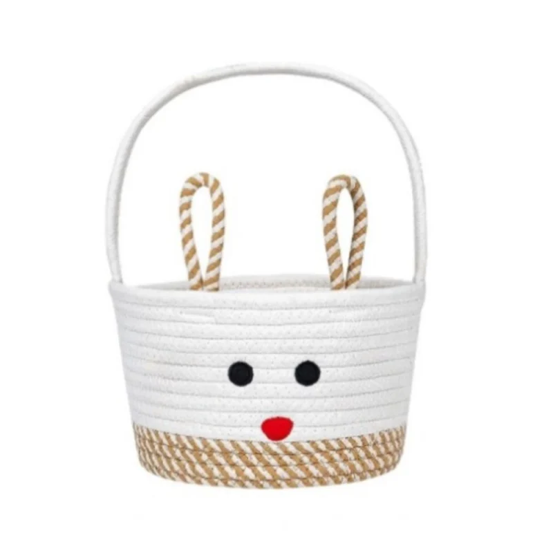 Generic Cotton Toy Bucket Pack of 1 Storage Basket For Clothes (Beige)