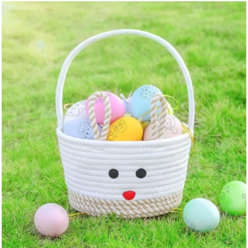 Generic Cotton Toy Bucket Pack of 1 Storage Basket For Clothes (Beige) - Image 2