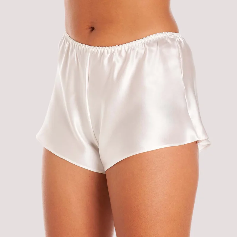 French Elegance Knickers in White Silk Satin - Image 2