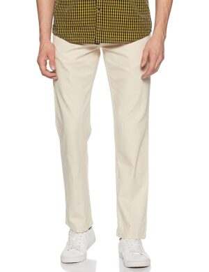 Men Casual Cotton Beige Pants