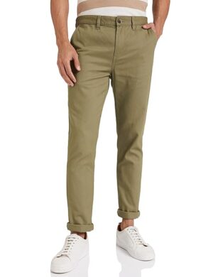 Men Casual Cotton Light Olive Pants