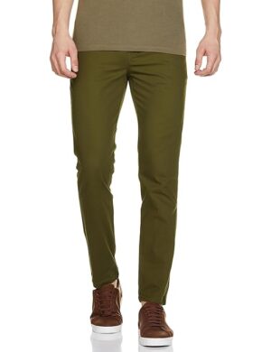 Men Casual Cotton Dark Olive Pants