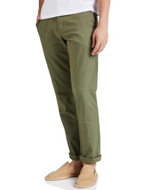 Men Casual Cotton Light Olive Pants