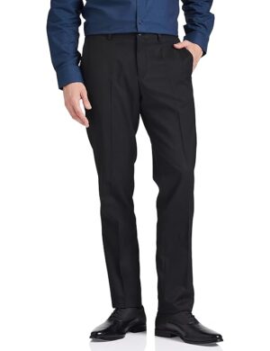 Men's Stretchable Formal Jet Black Pants