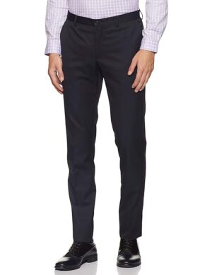 Men's Stretchable Formal Navy Blue Pants