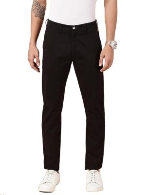 Men Chinos Casual Black Trousers