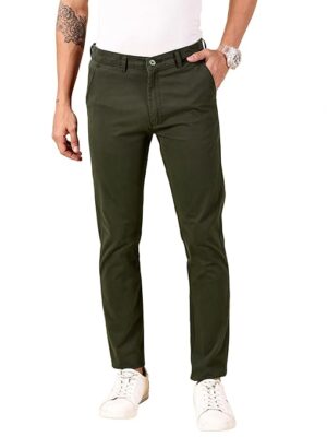 Men Chinos Casual Forest Grey Trousers