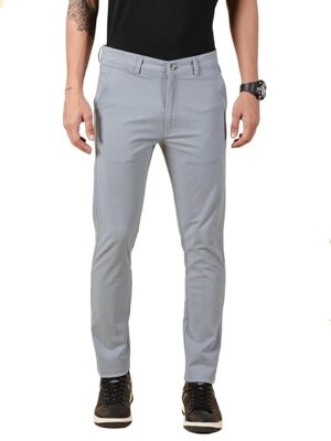 Men Chinos Casual Pale Blue Trousers