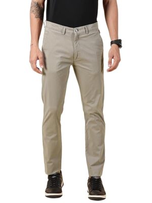 Men Chinos Casual Stone Grey Trousers