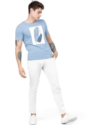 Men Plain Regular Fit White Pant