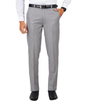Men's Solid Formal Ash Grey Pants