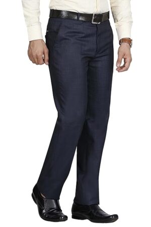 Men's Solid Formal Blue Pants