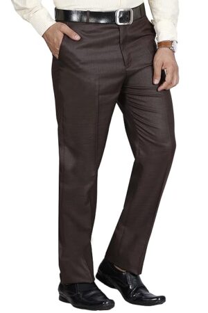 Men's Solid Formal Brown Pants