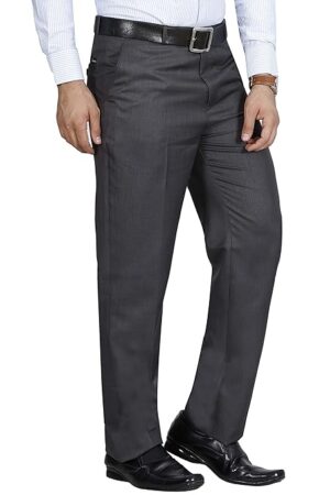 Men's Solid Formal Grey Pants