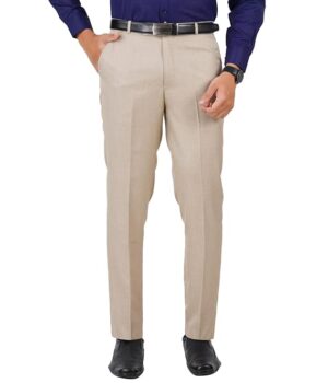 Men's Solid Formal Ivory Pants