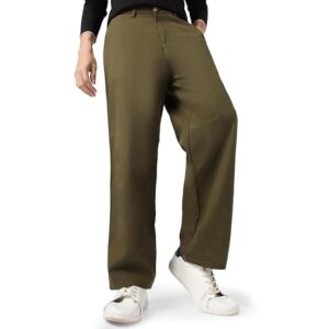 Men's Loose Baggy Dark Olive Trousers