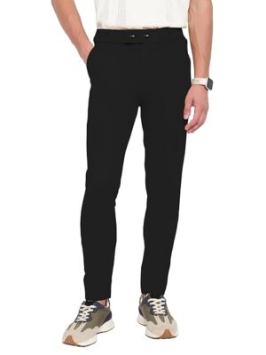 Men Regular Casual Black Pants