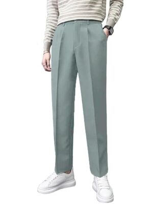 Men Formal Korean Slate Green Pant