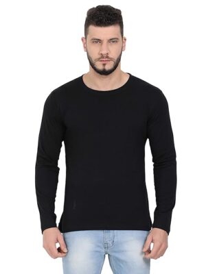 Men Pure Cotton Black T-Shirt