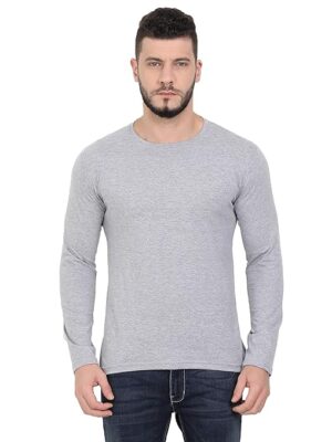 Men Pure Cotton Grey Melange T-Shirt