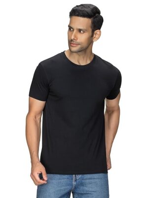 Men Regular Fit Black T-Shirt