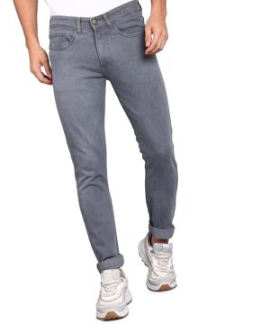 Comfy Men's Grey Slim Fit Denim  Stretchable Jeans