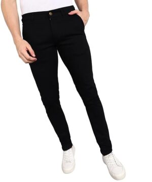 Black Fashion Men's Slim Fit Washed Jeans