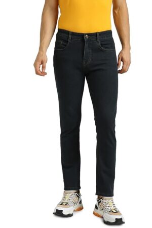 Elegant Grey Men's Slim Fit Washed Jeans